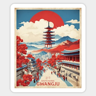 Gwangju South Korea Travel Tourism Retro Vintage Sticker